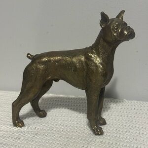 Vintage Bronze Boxer Dog Figurine